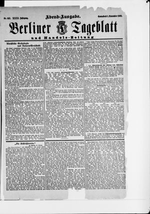 Berliner Tageblatt und Handels-Zeitung on Nov 1, 1902