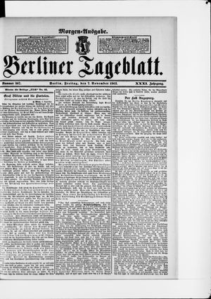 Berliner Tageblatt und Handels-Zeitung vom 07.11.1902