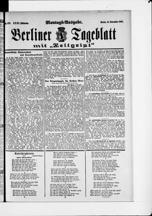 Berliner Tageblatt und Handels-Zeitung on Nov 10, 1902