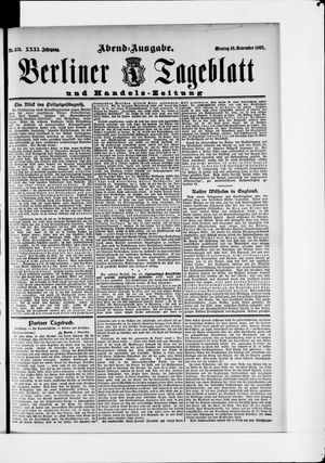 Berliner Tageblatt und Handels-Zeitung vom 10.11.1902