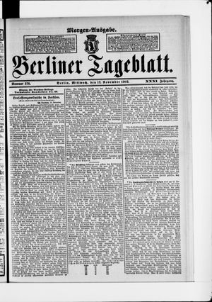 Berliner Tageblatt und Handels-Zeitung vom 12.11.1902