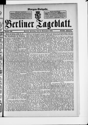 Berliner Tageblatt und Handels-Zeitung on Nov 14, 1902