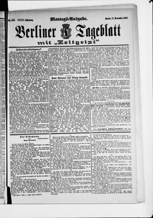 Berliner Tageblatt und Handels-Zeitung vom 17.11.1902