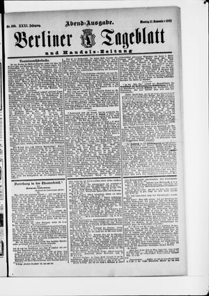 Berliner Tageblatt und Handels-Zeitung vom 17.11.1902
