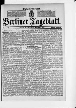 Berliner Tageblatt und Handels-Zeitung vom 21.11.1902