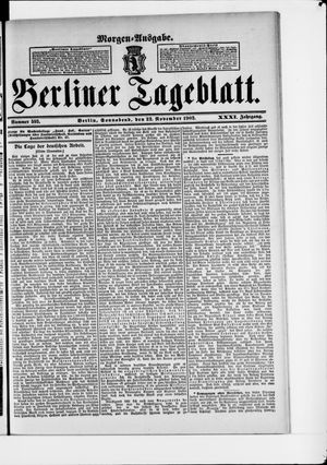 Berliner Tageblatt und Handels-Zeitung on Nov 22, 1902