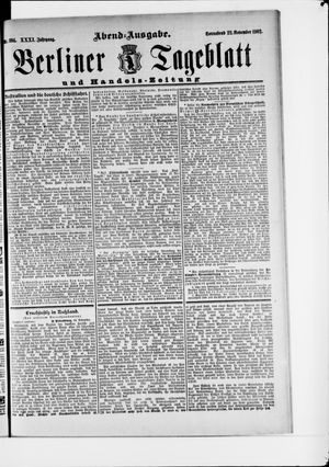 Berliner Tageblatt und Handels-Zeitung on Nov 22, 1902