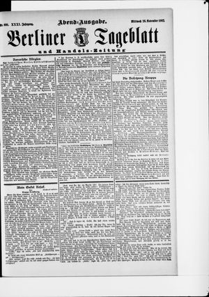 Berliner Tageblatt und Handels-Zeitung on Nov 26, 1902