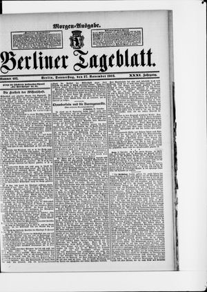 Berliner Tageblatt und Handels-Zeitung vom 27.11.1902