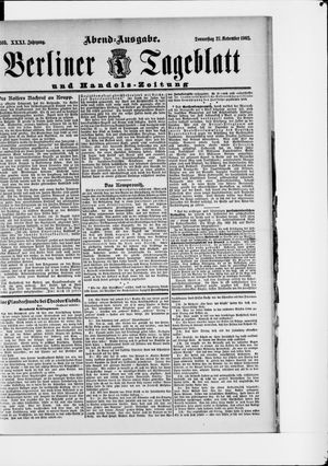 Berliner Tageblatt und Handels-Zeitung vom 27.11.1902