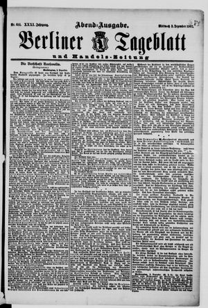 Berliner Tageblatt und Handels-Zeitung on Dec 3, 1902