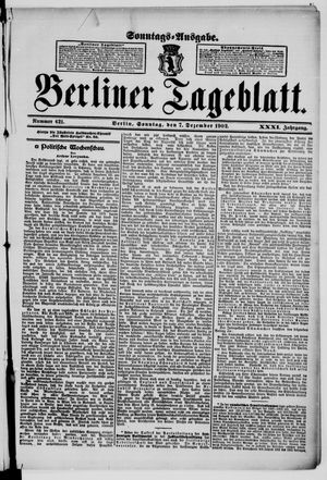 Berliner Tageblatt und Handels-Zeitung vom 07.12.1902