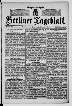 Berliner Tageblatt und Handels-Zeitung on Dec 11, 1902