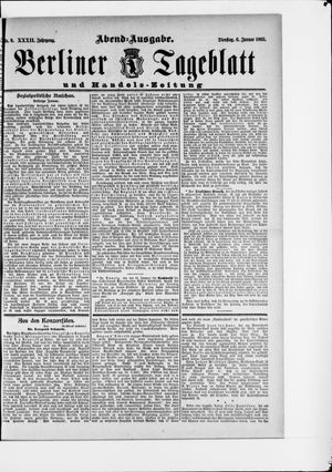 Berliner Tageblatt und Handels-Zeitung vom 06.01.1903