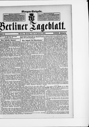 Berliner Tageblatt und Handels-Zeitung vom 09.01.1903