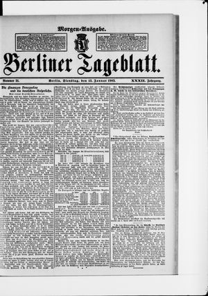 Berliner Tageblatt und Handels-Zeitung on Jan 13, 1903