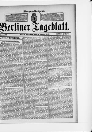 Berliner Tageblatt und Handels-Zeitung vom 14.01.1903