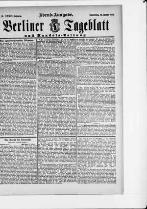Berliner Tageblatt und Handels-Zeitung on Jan 15, 1903