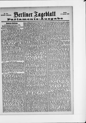 Berliner Tageblatt und Handels-Zeitung on Jan 17, 1903