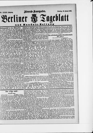 Berliner Tageblatt und Handels-Zeitung on Jan 20, 1903