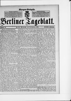 Berliner Tageblatt und Handels-Zeitung vom 21.01.1903