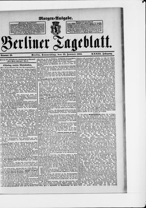 Berliner Tageblatt und Handels-Zeitung on Jan 22, 1903