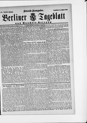 Berliner Tageblatt und Handels-Zeitung on Jan 24, 1903