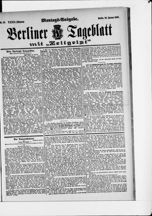 Berliner Tageblatt und Handels-Zeitung on Jan 26, 1903