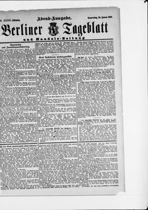 Berliner Tageblatt und Handels-Zeitung vom 29.01.1903