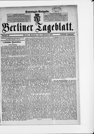 Berliner Tageblatt und Handels-Zeitung vom 01.02.1903