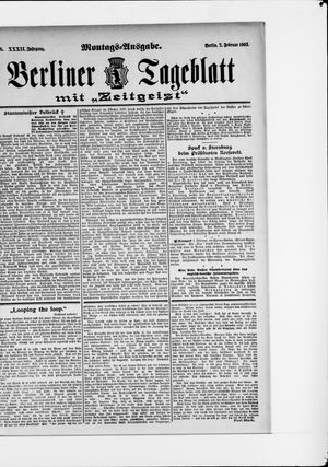 Berliner Tageblatt und Handels-Zeitung vom 02.02.1903