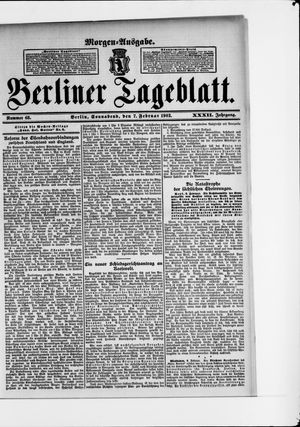 Berliner Tageblatt und Handels-Zeitung vom 07.02.1903