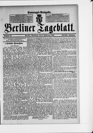 Berliner Tageblatt und Handels-Zeitung vom 08.02.1903