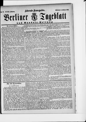 Berliner Tageblatt und Handels-Zeitung vom 11.02.1903