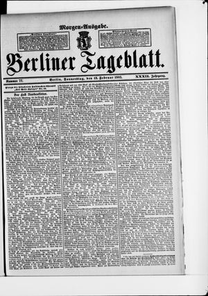 Berliner Tageblatt und Handels-Zeitung on Feb 11, 1903