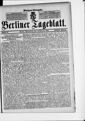 Berliner Tageblatt und Handels-Zeitung on Feb 14, 1903