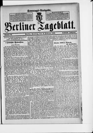 Berliner Tageblatt und Handels-Zeitung on Feb 15, 1903