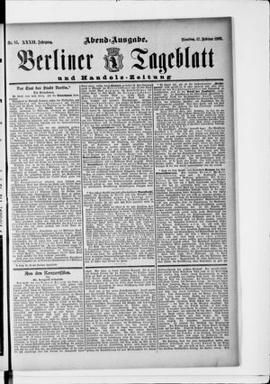 Berliner Tageblatt und Handels-Zeitung on Feb 17, 1903