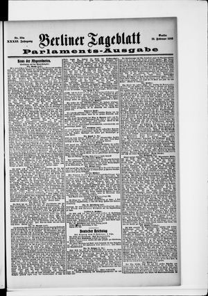 Berliner Tageblatt und Handels-Zeitung vom 19.02.1903