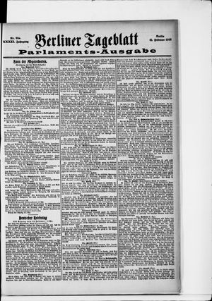 Berliner Tageblatt und Handels-Zeitung vom 21.02.1903