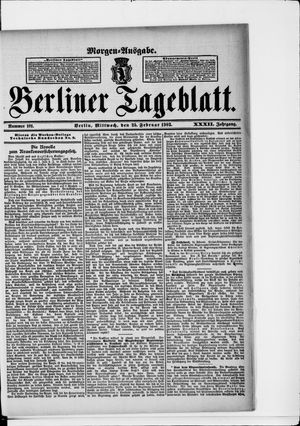 Berliner Tageblatt und Handels-Zeitung on Feb 25, 1903