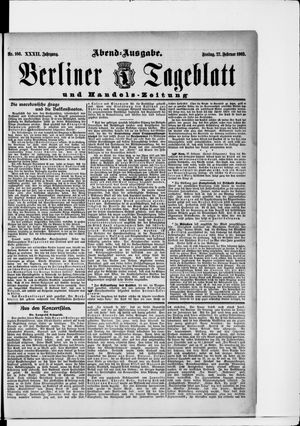 Berliner Tageblatt und Handels-Zeitung on Feb 27, 1903
