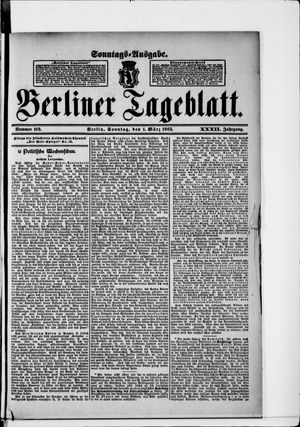 Berliner Tageblatt und Handels-Zeitung vom 01.03.1903