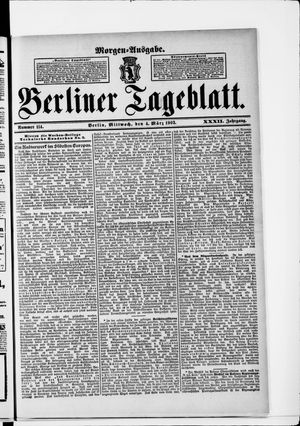 Berliner Tageblatt und Handels-Zeitung on Mar 4, 1903