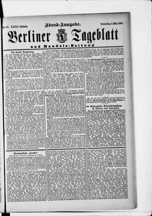 Berliner Tageblatt und Handels-Zeitung on Mar 5, 1903