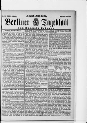 Berliner Tageblatt und Handels-Zeitung on Mar 9, 1903