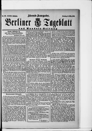 Berliner Tageblatt und Handels-Zeitung on Mar 10, 1903