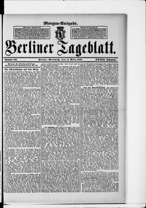 Berliner Tageblatt und Handels-Zeitung vom 11.03.1903