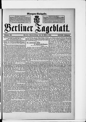 Berliner Tageblatt und Handels-Zeitung on Mar 12, 1903