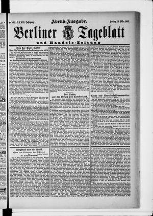 Berliner Tageblatt und Handels-Zeitung on Mar 13, 1903